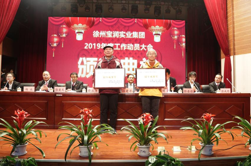 亚新官方网站2019年度工作动员大会---集团公司领导为先进单位和先进个人代表颁奖